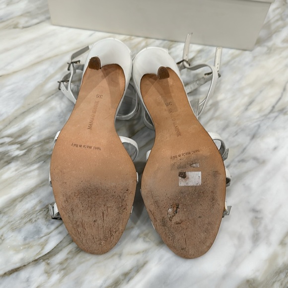 MANOLO BLAHNIK AXEZ CALF WHITE 36 6 - Picture 6 of 8